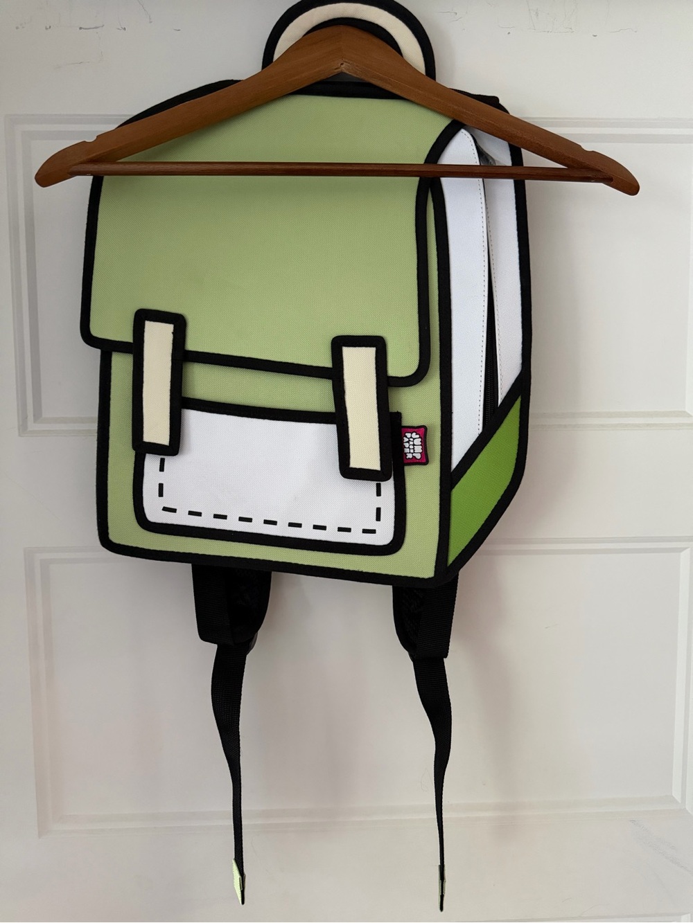 JumpFromPaper 2D Optical Illusion Spaceman Backpack | Pop Art Style Bag | Green